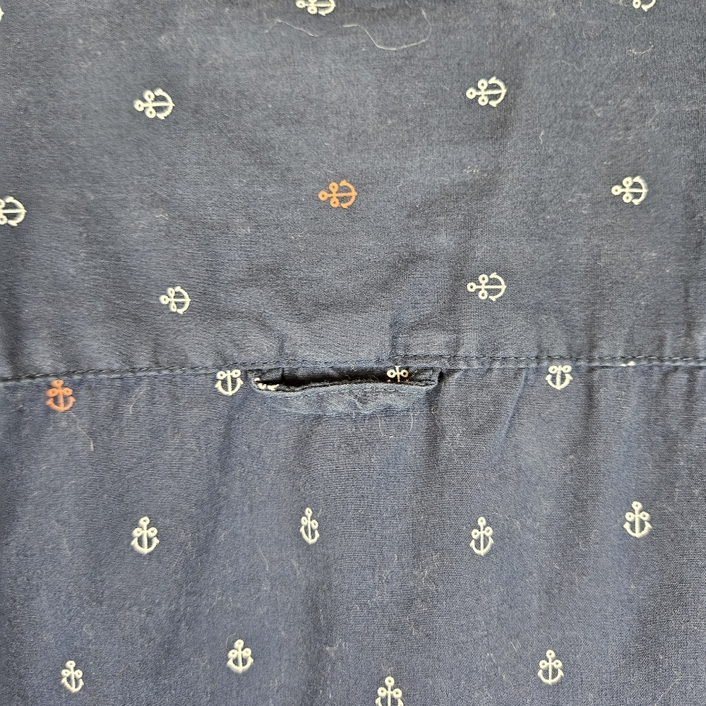Denim & Flower Slim Fit Men's Large Anchor Print Short Sleeve Shirt A1212 - Picture 9 of 12